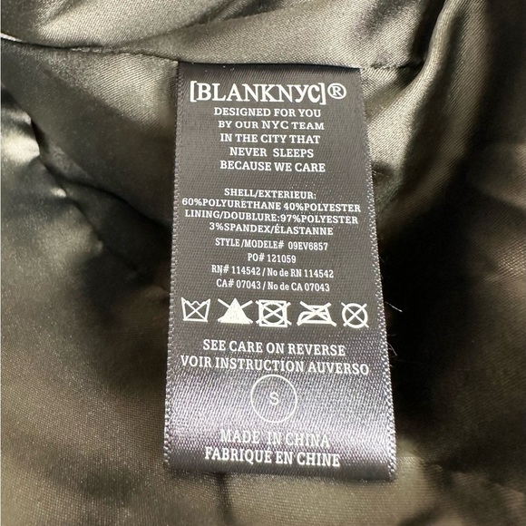 Blank NYC Faux Leather Blazer Jacket Olive Green - Picture 9 of 10